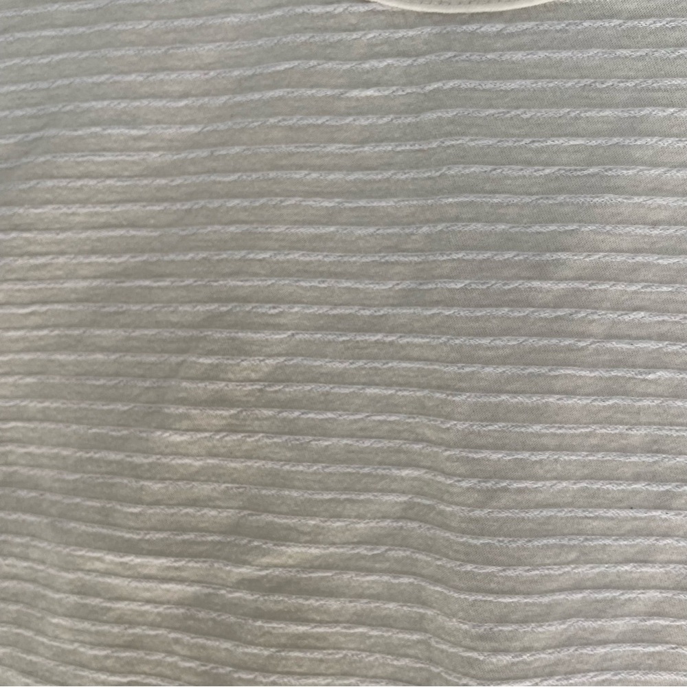 Marine Layer "Lydia" Textured White Cream Stripe Cropped Tank - Picture 7 of 16
